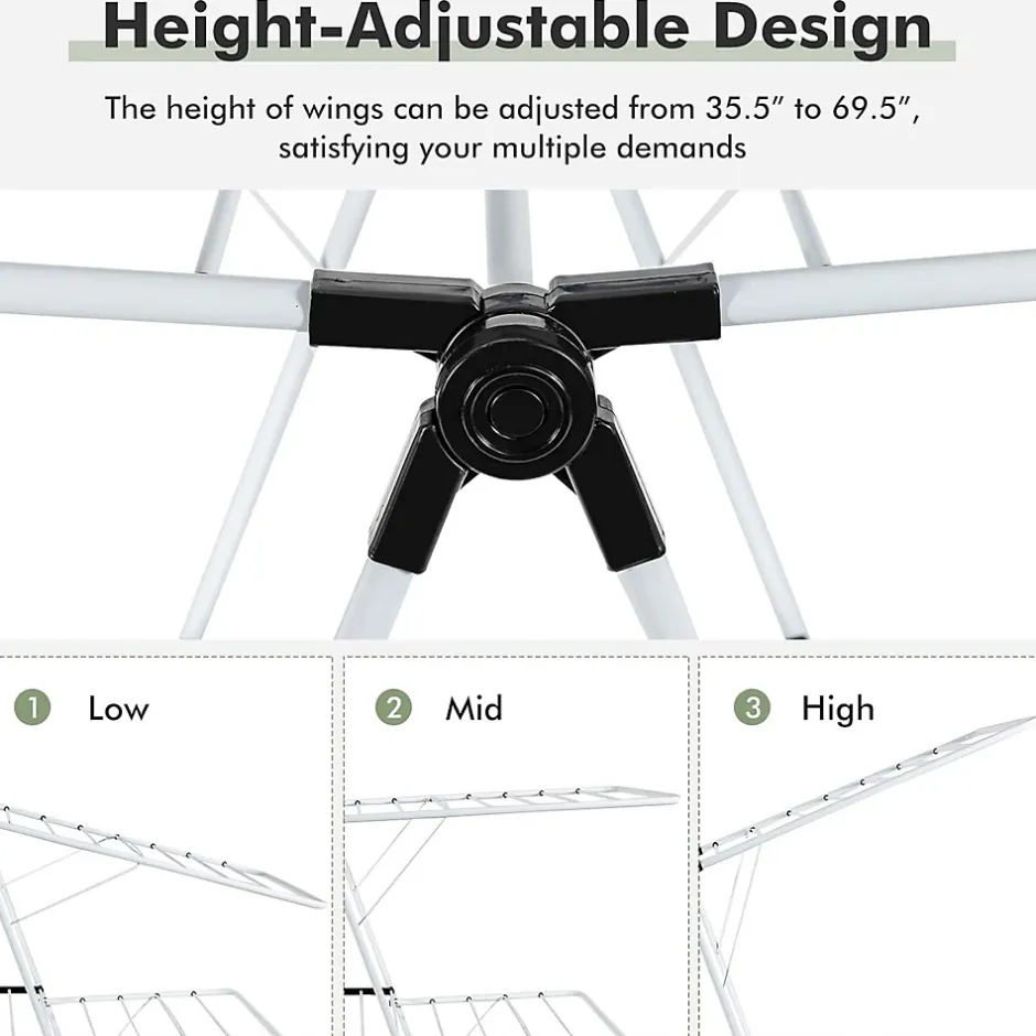 Giantex étendoir à Linge à 2 Niveaux,avec Barre de Support Réglable,26 Pinces,Cintre à Linge Pliable,Gain de Place et Collapsible* Etendoir À Linge