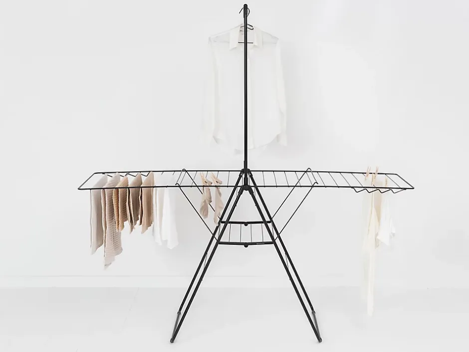 Brabantia Étendoir à linge 25 m Hangon avec portant à cintre coloris noir