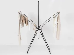 Brabantia Étendoir à linge 25 m Hangon avec portant à cintre coloris noir