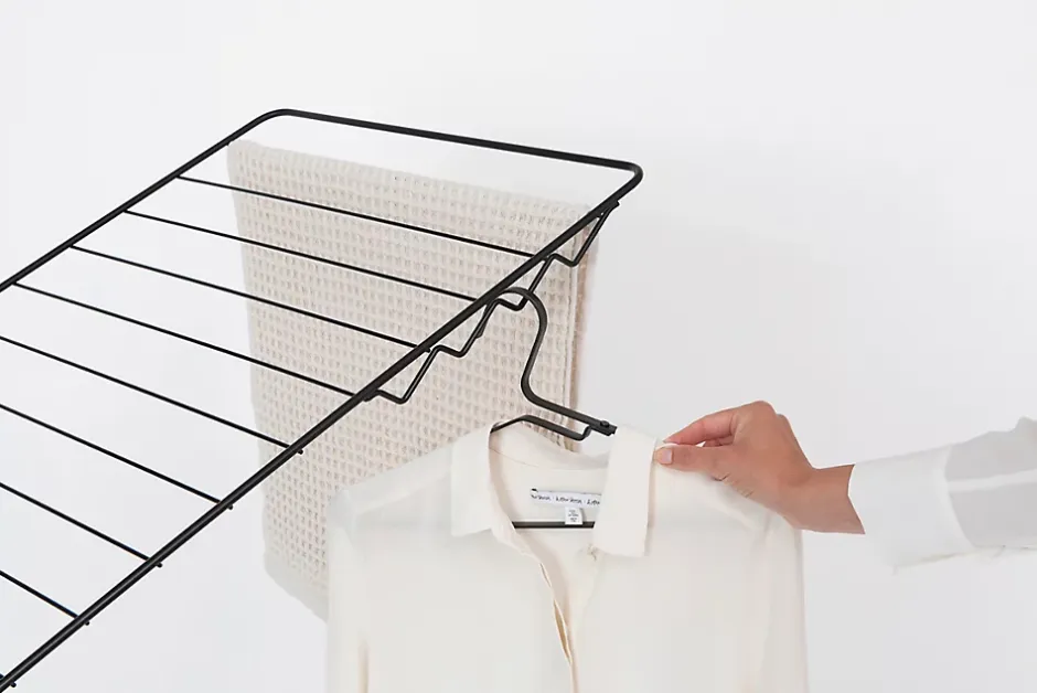 Brabantia Étendoir à linge 25 m Hangon avec portant à cintre coloris noir