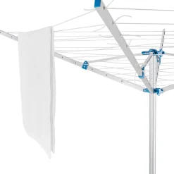 Tectake Étendoir à linge avec pied en Aluminium Pliable 102 x 102 x 160 cm gris