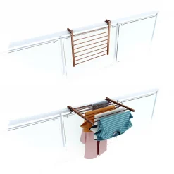 Foxydry Étendoir corten pliable pour balcon 62x63x8 cm Duo