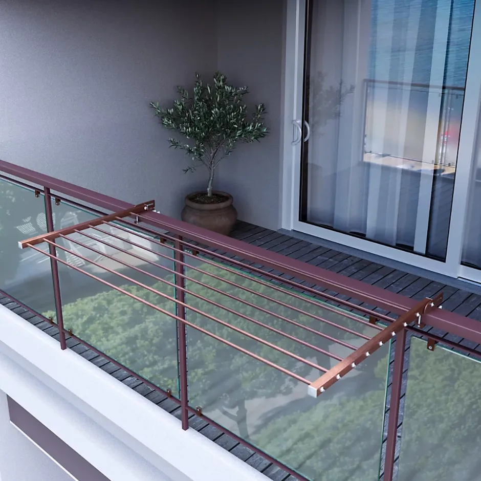 Foxydry Étendoir corten pliable pour balcon 62x63x8 cm Duo