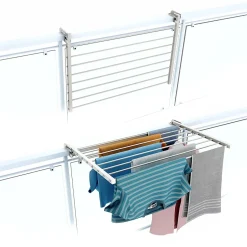 Foxydry Étendoir extérieur blanc rabattable alu 82x63x8 cm Duo* Etendoir À Linge