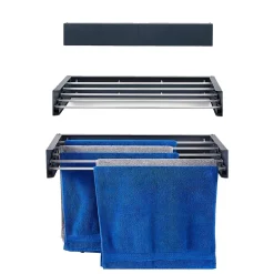 Foxydry Étendoir mural alu rétractable 71x35x13cm anthracite 70* Etendoir À Linge