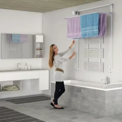 Foxydry Étendoir mural réglable blanc 88x52x137 cm alu Wall 80* Etendoir À Linge