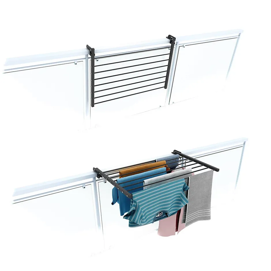 Foxydry Étendoir rabattable pour rambarde alu 82x63x8 cm Duo* Etendoir À Linge