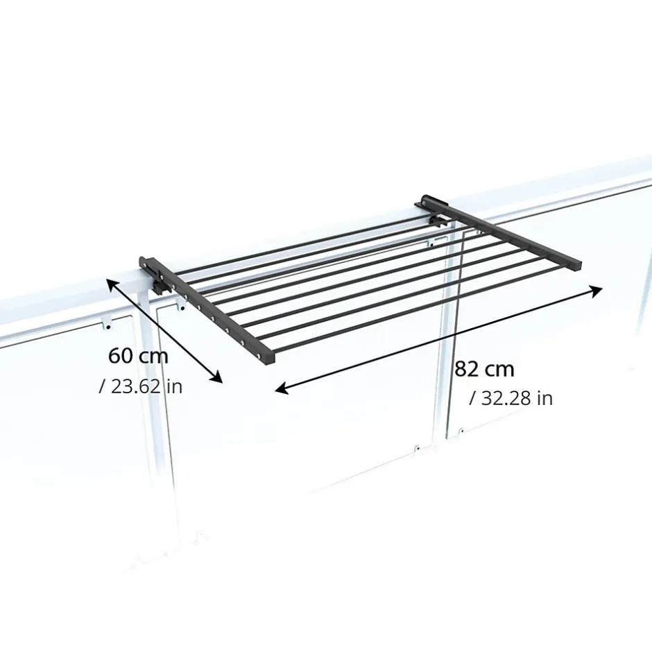 Foxydry Étendoir rabattable pour rambarde alu 82x63x8 cm Duo* Etendoir À Linge