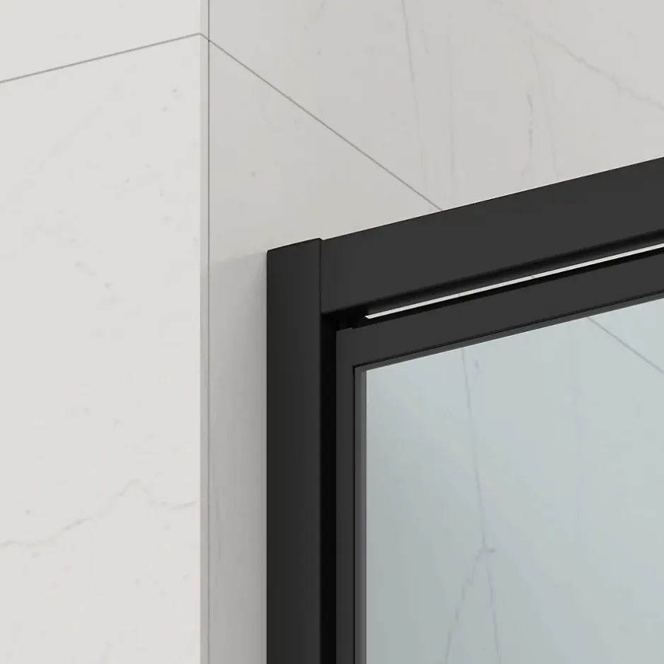 Swiss Aqua Technologies TEX-C ensemble porte compact/paroi 100x90cm anticalcaire avec profilés noir mat (SATTEXC100S90C)* Porte De Douche