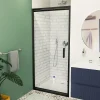Swiss Aqua Technologies TEX-C Porte de douche 100x195cm ouverture gain de place anticalcaire avec profilés noir mat (SATTEXC100CT)* Porte De Douche
