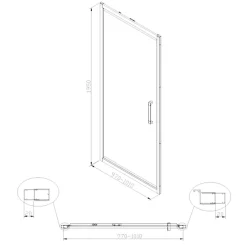 Swiss Aqua Technologies TEX-C Porte de douche 100x195cm ouverture gain de place anticalcaire avec profilés noir mat (SATTEXC100CT)* Porte De Douche
