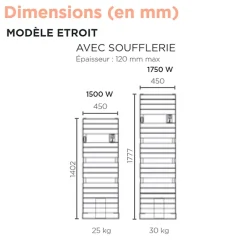 Thermor - Sèche-serviettes Riviera 2 étroit avec soufflerie 1500W blanc brillant - 498224