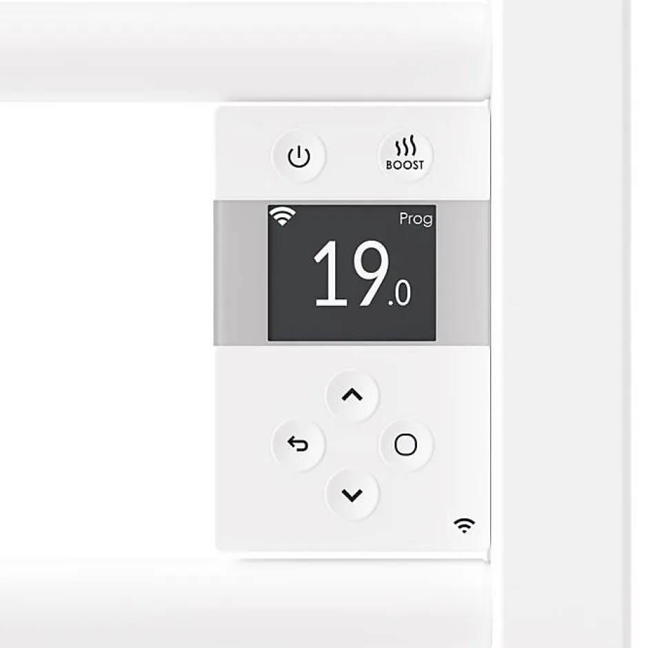 Thermor Radiateur sèche-serviettes connecté Riva 5 avec soufflerie 20000W Blanc brillant