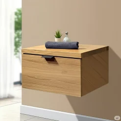 Byca Tiroir suspendu 48 cm en chêne - Massif naturel - Meuble de salle de bain design et fonctionnel