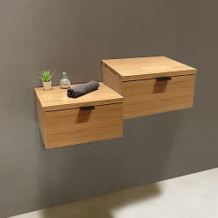 Byca Tiroir suspendu 48 cm en chêne - Massif naturel - Meuble de salle de bain design et fonctionnel