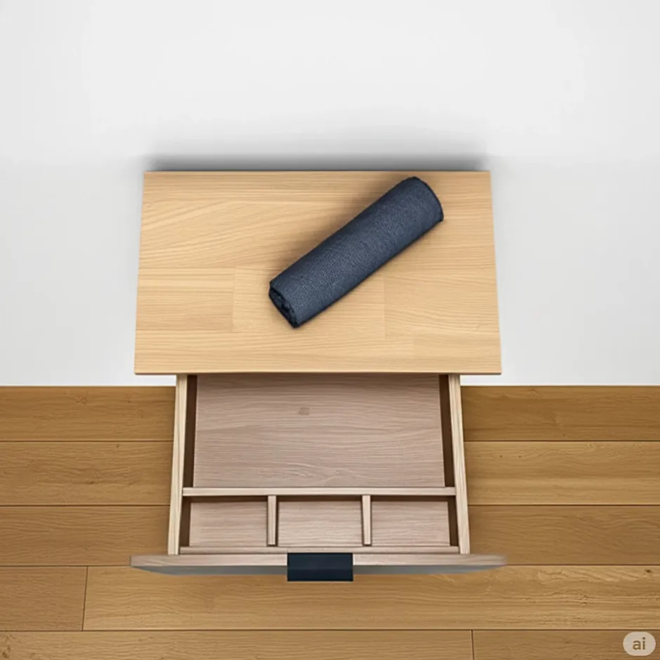 Byca Tiroir suspendu 48 cm en chêne - Massif naturel - Meuble de salle de bain design et fonctionnel