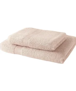 Todays Tools TODAY Lot de 1 Drap de Bain 100% coton 70x130 cm + 1 Serviette de Bain 50x100 cm - Rose des sables