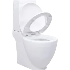 Vidaxl Toilette en céramique écoulement d eau à l arrière blanc* Wc À Poser