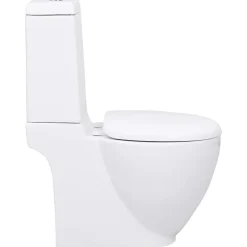 Vidaxl Toilette en céramique écoulement d eau à l arrière blanc* Wc À Poser