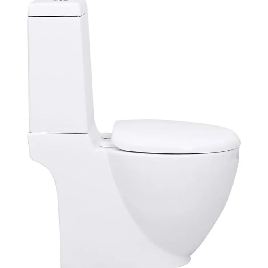 Vidaxl Toilette en céramique écoulement d eau à l arrière blanc* Wc À Poser