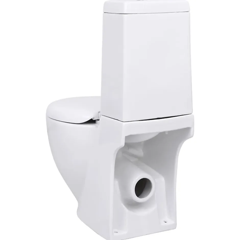 Vidaxl Toilette en céramique écoulement d eau à l arrière blanc* Wc À Poser