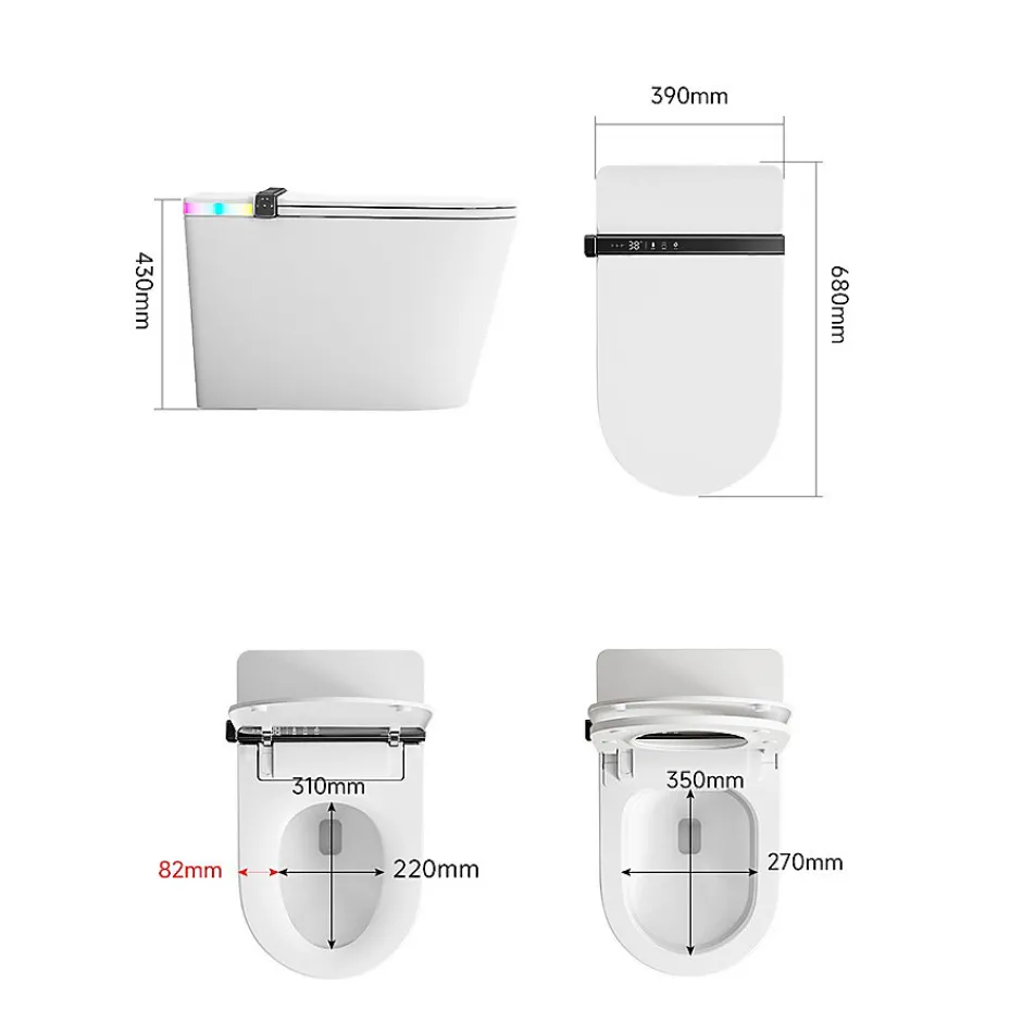 Nashi Toilette japonaise IANNA SORTIE HORIZONTALE, WC lavant automatique, haut de gamme