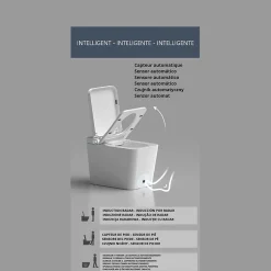 Nashi Toilette japonaise OVIAN SQUARE SORTIE VERTICALE, WC lavant automatique, design carré gamme supérieure