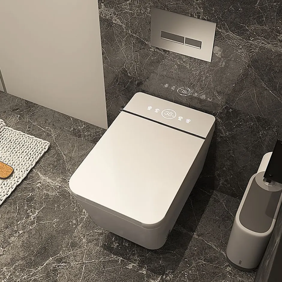 Nashi Toilette japonaise OVIAN SQUARE SORTIE VERTICALE, WC lavant automatique, design carré gamme supérieure
