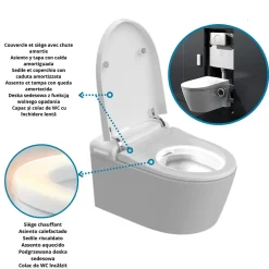 Nashi Toilette japonaise EOS suspendue avec bâti-support, WC lavant automatique, gamme supérieure* Wc Japonais