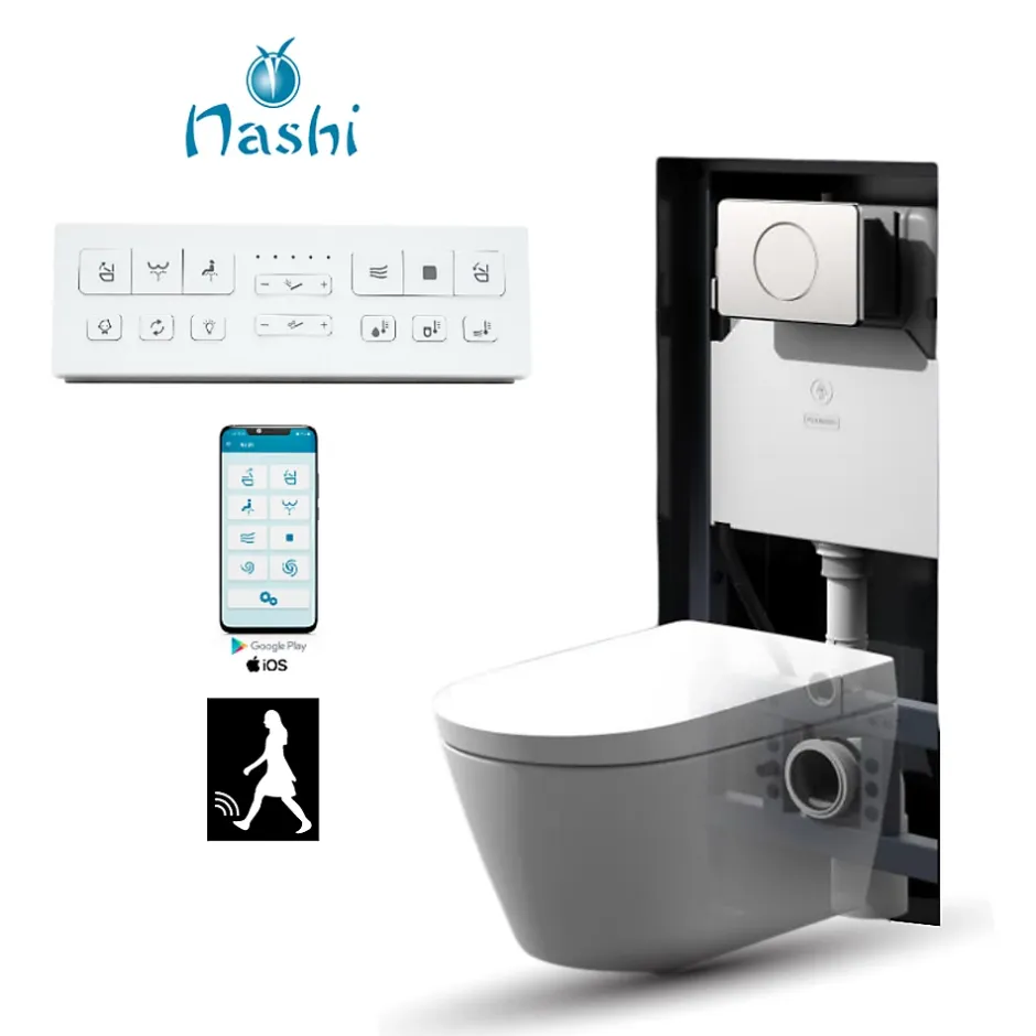 Nashi Toilette japonaise EOS PRO suspendue, WC lavant automatique, gamme supérieure