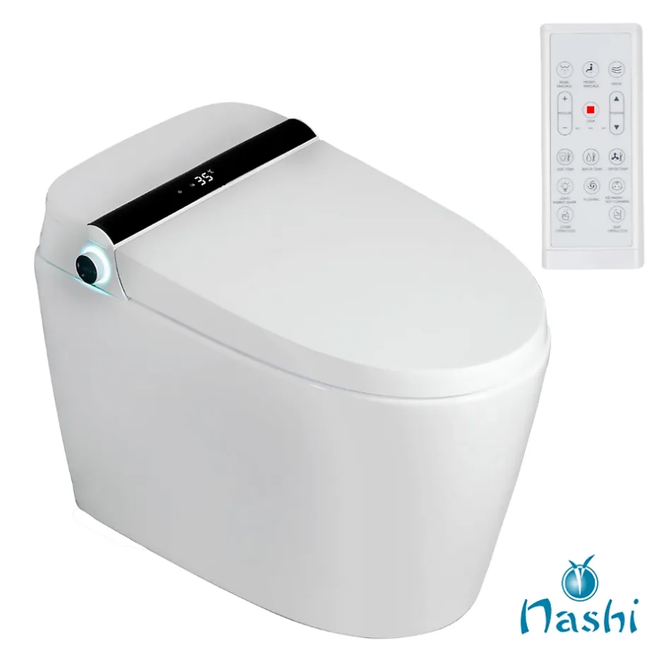 Nashi Toilette japonaise YAIZA PLUS SORTIE VERTICALE, WC lavant automatique, ouverture et fermeture automatiques couvercle siège* Wc Japonais