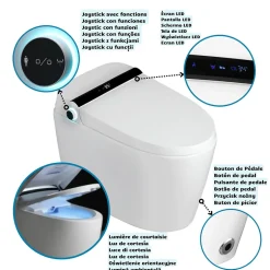 Nashi Toilette japonaise YAIZA PLUS SORTIE VERTICALE, WC lavant automatique, ouverture et fermeture automatiques couvercle siège* Wc Japonais