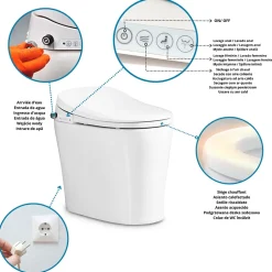 Nashi Toilette japonaise YAIZA PRO SORTIE VERTICALE, WC lavant automatique, design compact, chasse eau silencieuse* Wc Japonais