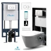 Nashi Toilette japonaise EOS PRO suspendue avec bâti-support, WC lavant automatique, gamme supérieure