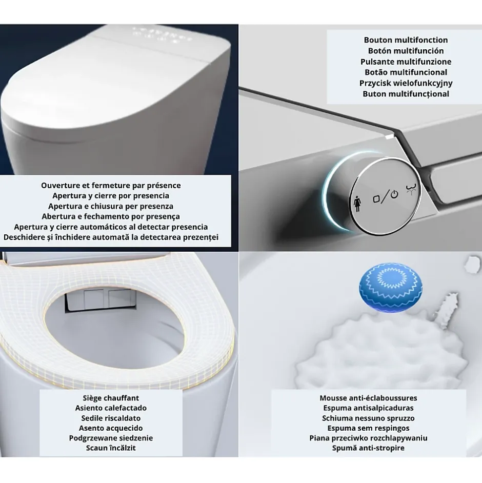 Nashi Toilette japonaise OVIAN SE SORTIE HORIZONTALE, WC lavant automatique, design compact gamme supérieure* Wc Japonais