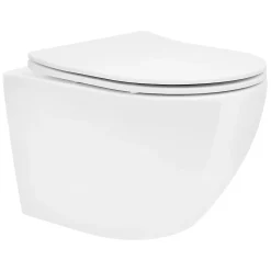 Luxebath Toilette suspendu céramique sans rebord court cuvette siège duroplast softclose* Wc Suspendu