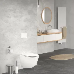 Luxebath Toilette suspendu céramique sans rebord court cuvette siège duroplast softclose* Wc Suspendu