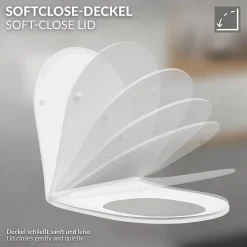 Luxebath Toilette suspendu céramique sans rebord court cuvette siège duroplast softclose* Wc Suspendu