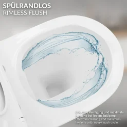 Luxebath Toilette suspendu céramique sans rebord court cuvette siège duroplast softclose* Wc Suspendu