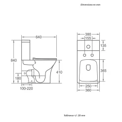 Stano Toilette WC à poser BRAGADO en ceramique noir mat* Wc À Poser