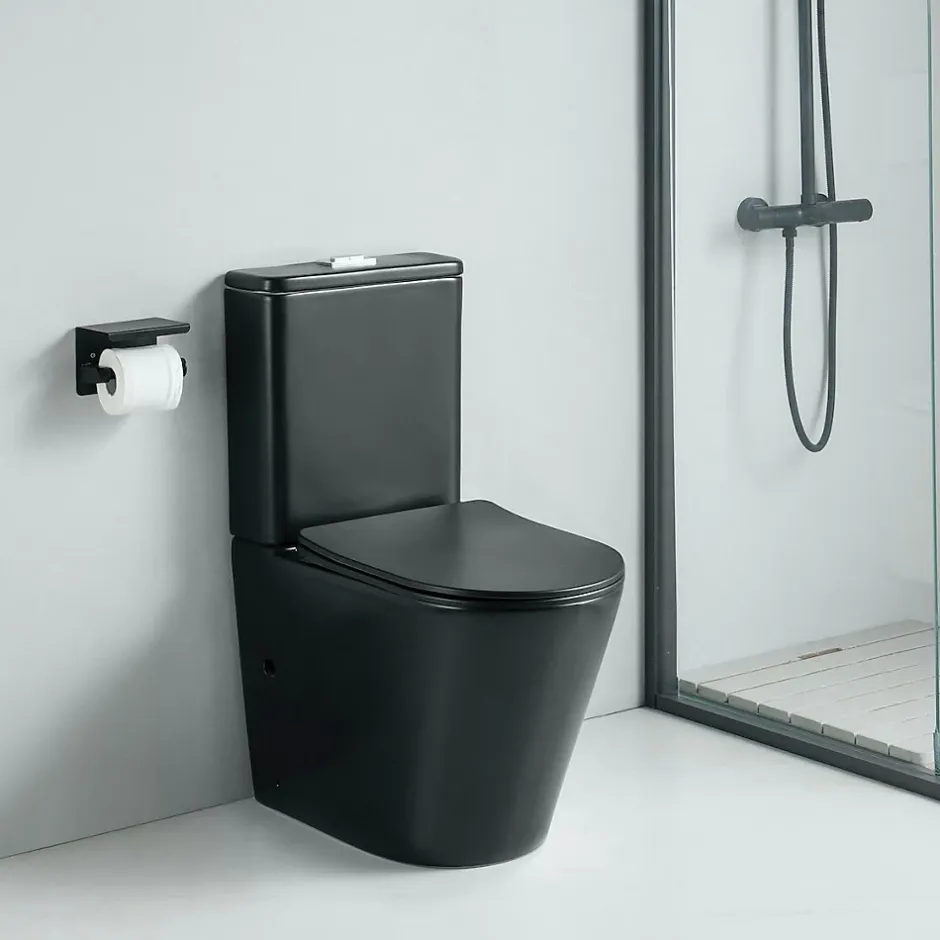 Stano Toilette WC à poser CIPOLI en ceramique noir mat* Wc À Poser