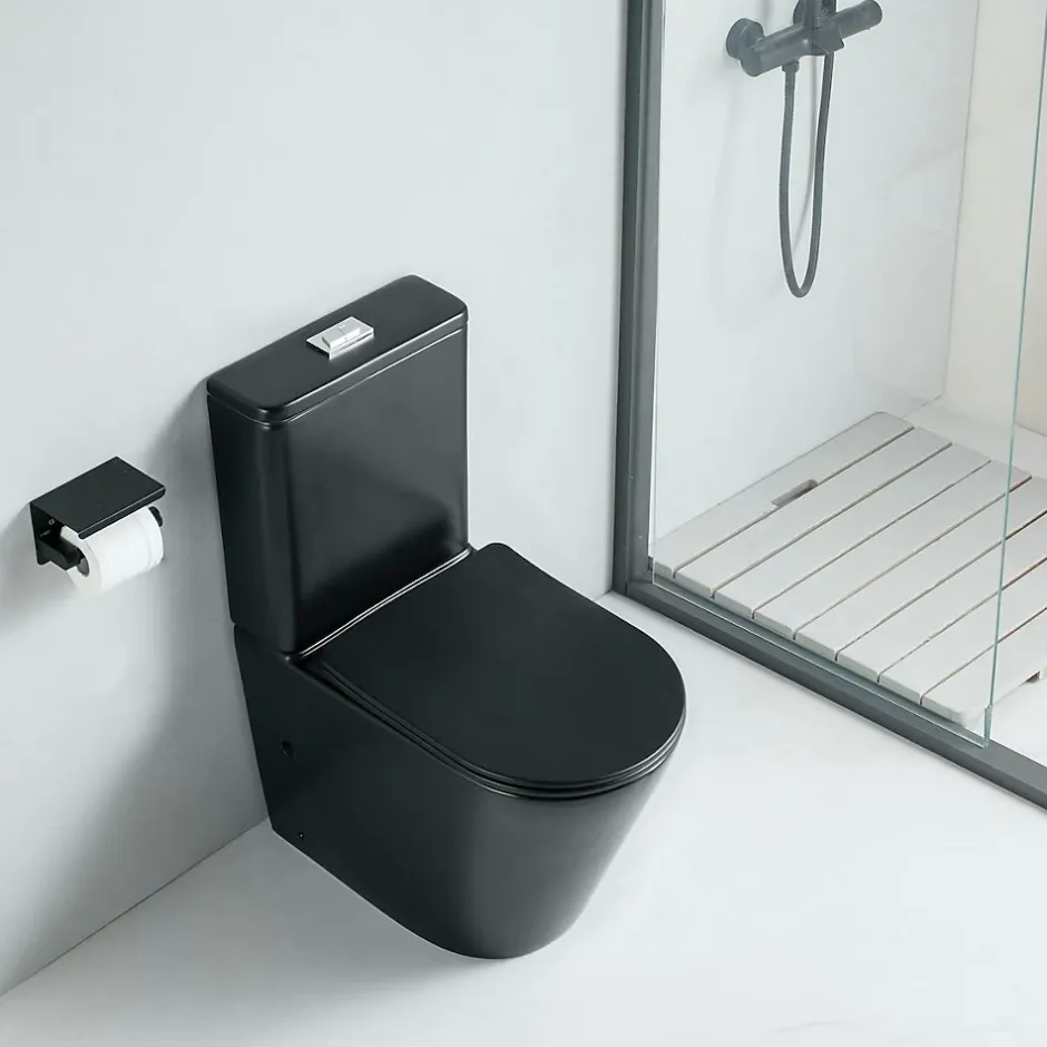 Stano Toilette WC à poser CIPOLI en ceramique noir mat* Wc À Poser