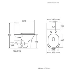 Stano Toilette WC à poser CIPOLI en ceramique* Wc À Poser