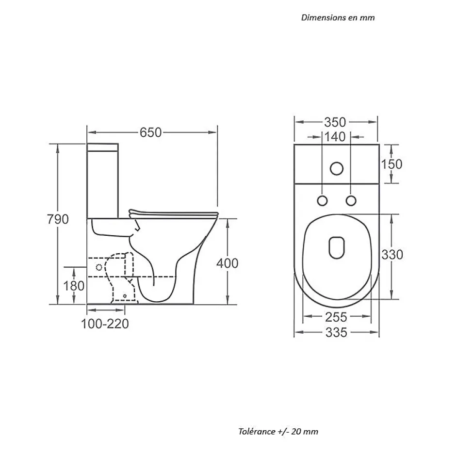 Stano Toilette WC à poser CLORINDA en ceramique