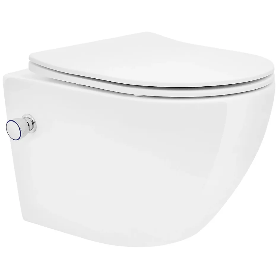 Luxebath Toilette wc suspendu fonction bidet système de rinçage sans bord en céramique* Wc Suspendu
