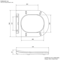 Luxebath Toilette wc suspendu fonction bidet système de rinçage sans bord en céramique* Wc Suspendu