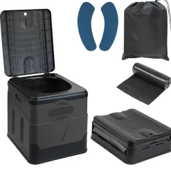 Nature Pro Toilettes de Camping Pliables Max 150kg + 12 Cacs de Toilette Inclus - Toilettes WC