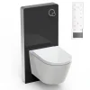 Bernstein Toilettes Japonais céramique, WC lavant avec module noir (100,4x48,3x10,8cm) + télécommande - WC 38,4x59,3x38cm - Pro+ 1102* Wc Japonais