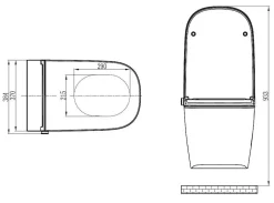 Bernstein Toilettes japonais céramique Blanc, WC lavant + LED, force jet et chaleur réglable, rinçage 180 - 59,3x38,4x38cm - BASIC 1104