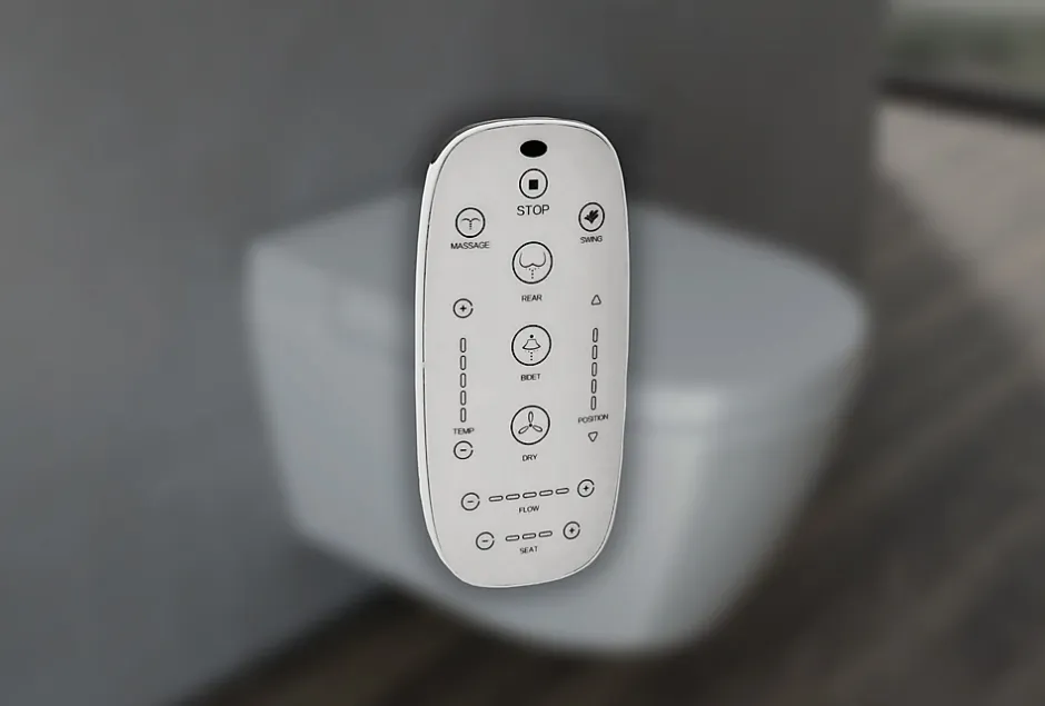 Bernstein Toilettes japonaises céramique WC lavant suspendus + Télécommande, siège chauffant, séchoir, Blanc, 59,2x40x42,4cm - 540PRO